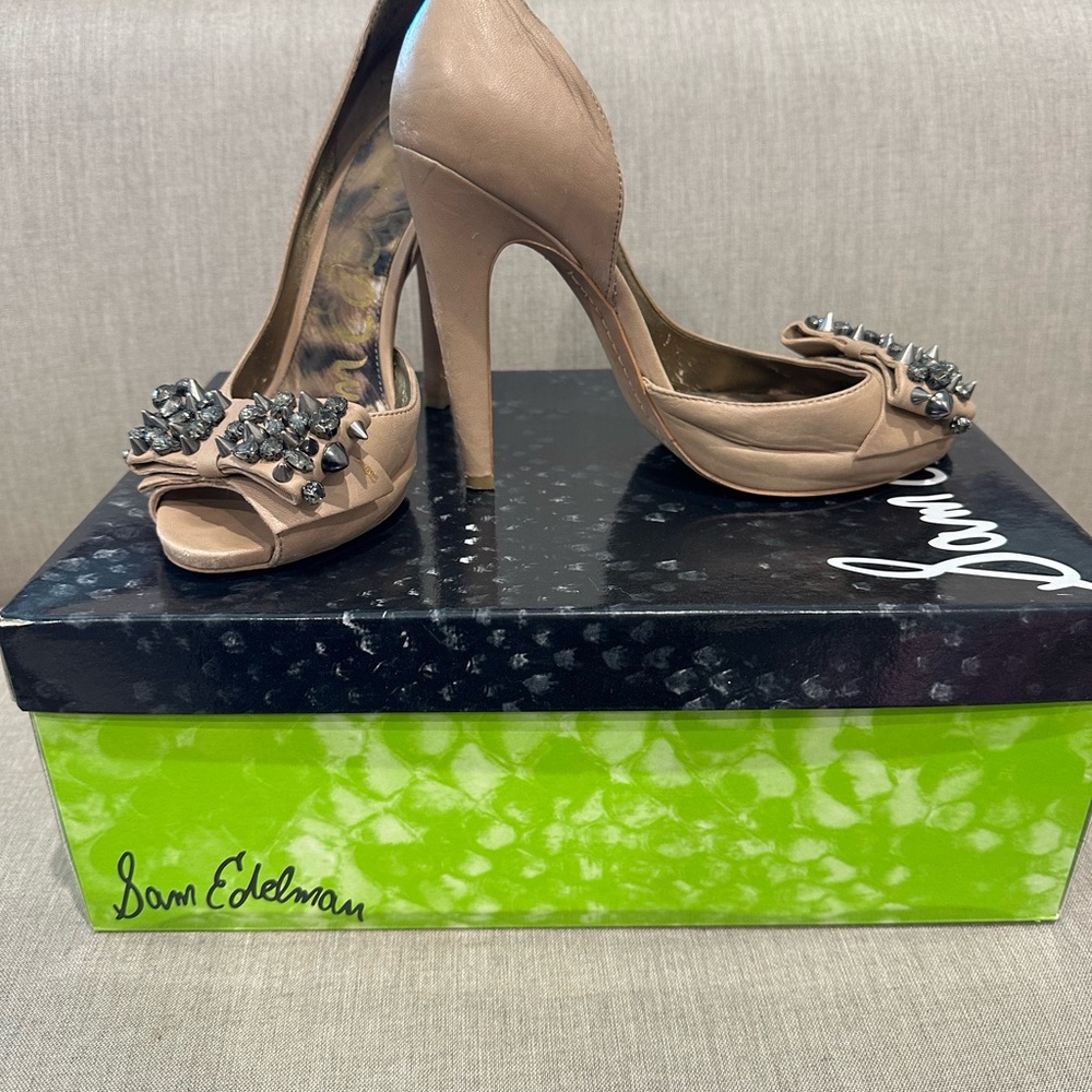 Sam Edelman Studded Tan Heels